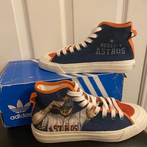 Adidas Custom Houston Astros Blue and Orange High-Tops